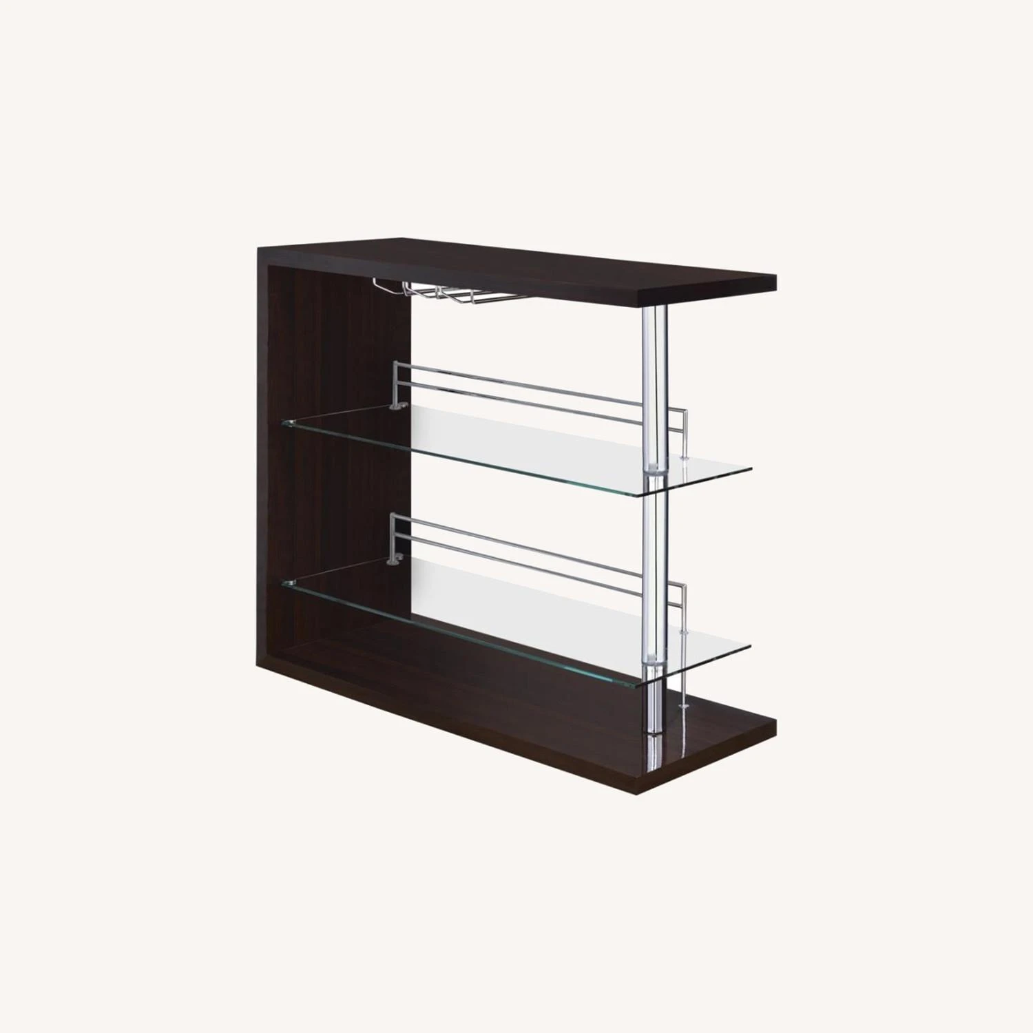 Other Bar Unit In Glossy Cappuccino W/ Tempered Glass 6 Other Bar Unit In Glossy Cappuccino W/ Tempered Glass - Image 4