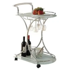 Other Modern Serving Cart In Steel Frame & Frosted Glass Shelves -Home Furnishings Store 1500 1500 frame 0 4313