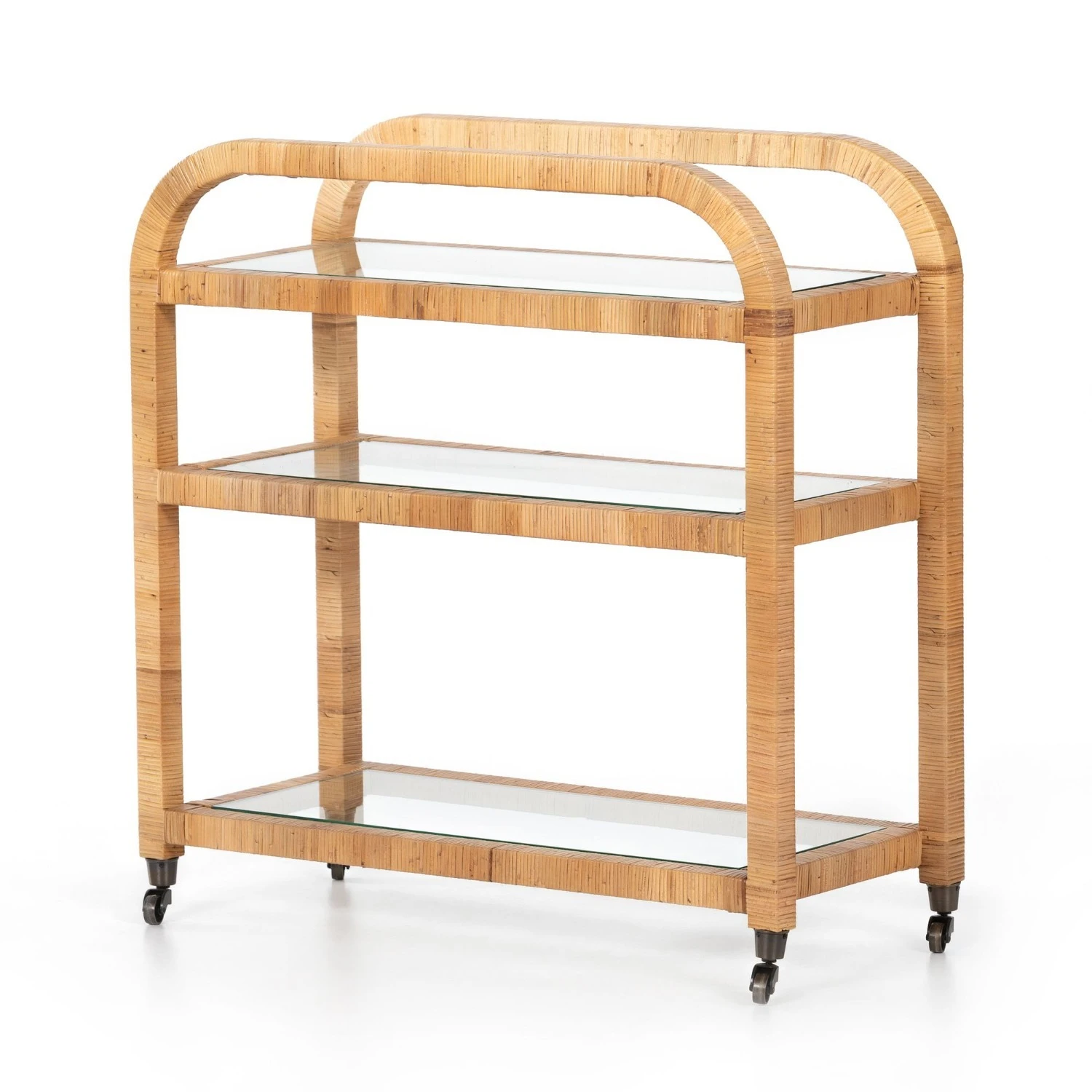 West Elm Rounded Wood Bar Cart 7 West Elm Rounded Wood Bar Cart - Image 5