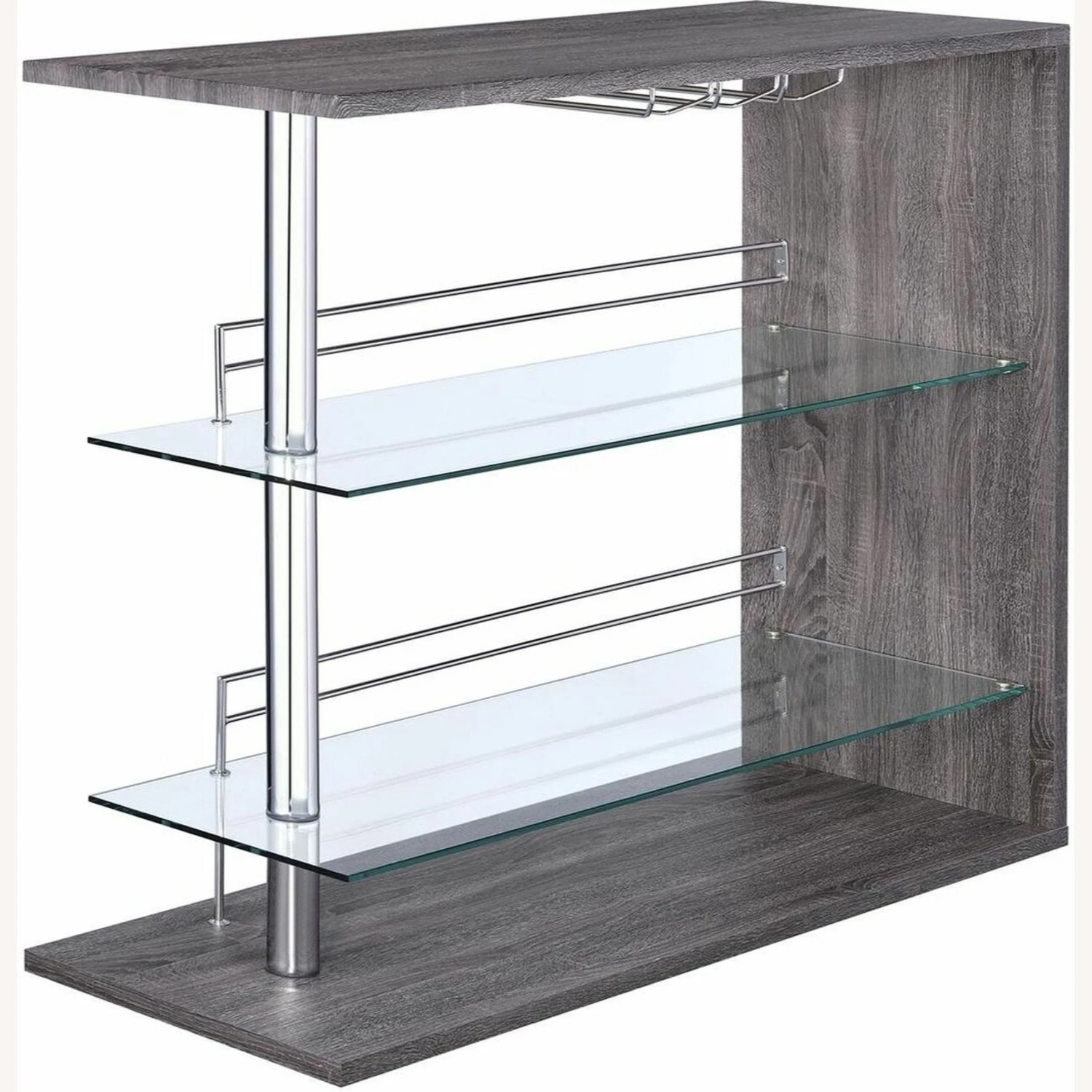 Other Bar Unit In Weathered Grey & Clear Glass Finish 6 Other Bar Unit In Weathered Grey & Clear Glass Finish - Image 4
