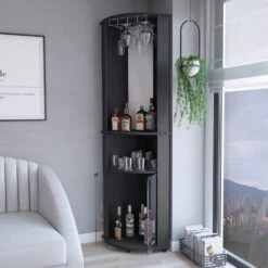 Other Corner Bar Cabinet Rialto, 3 Shelves, Black Finish -Home Furnishings Store 1500 1500 frame 0 4451