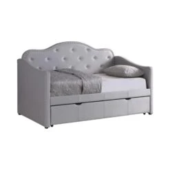 Other Twin Daybed In Pearlescent Grey Leatherette -Home Furnishings Store 1500 1500 frame 0 4786