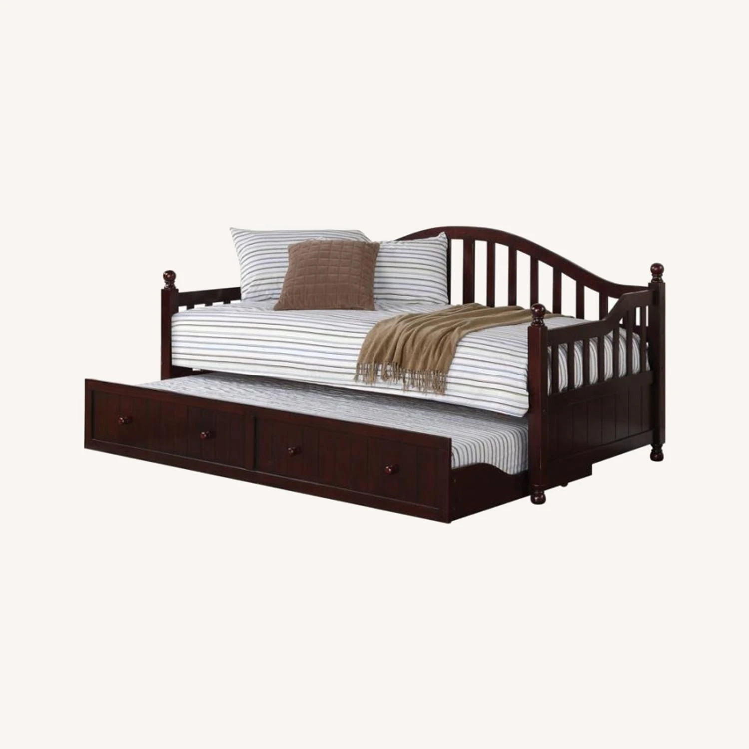 Other Twin Daybed W/ Trundle In Cappuccino Wood Finish 3 Other Twin Daybed W/ Trundle In Cappuccino Wood Finish