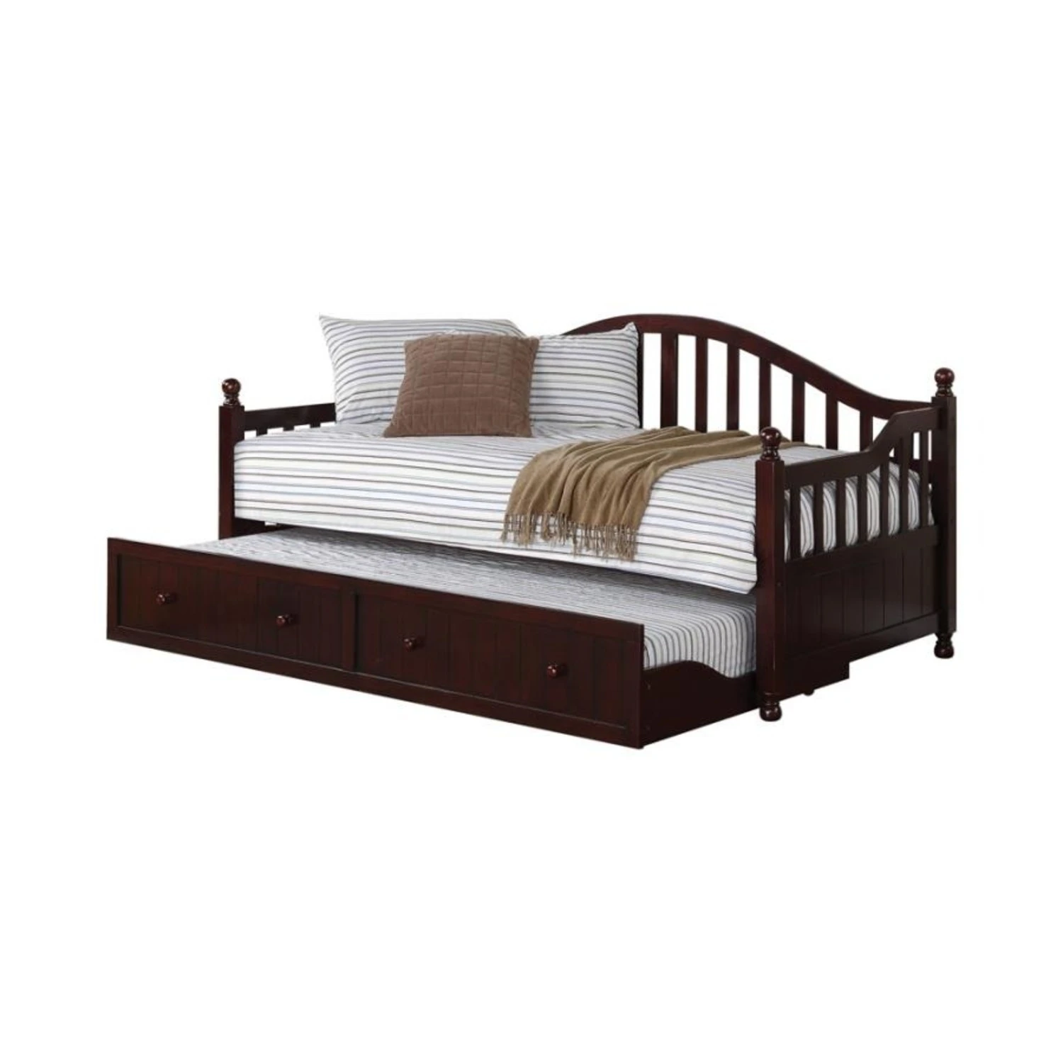 Other Twin Daybed W/ Trundle In Cappuccino Wood Finish 6 Other Twin Daybed W/ Trundle In Cappuccino Wood Finish - Image 4