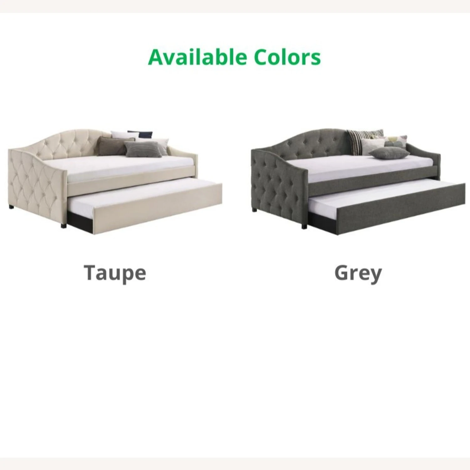 Other Daybed In Taupe Woven Fabric With Pullout Trundle 6 Other Daybed In Taupe Woven Fabric With Pullout Trundle - Image 4