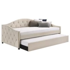 Other Daybed In Taupe Woven Fabric With Pullout Trundle 22 Other Daybed In Taupe Woven Fabric With Pullout Trundle -Home Furnishings Store 1500 1500 frame 0 4812
