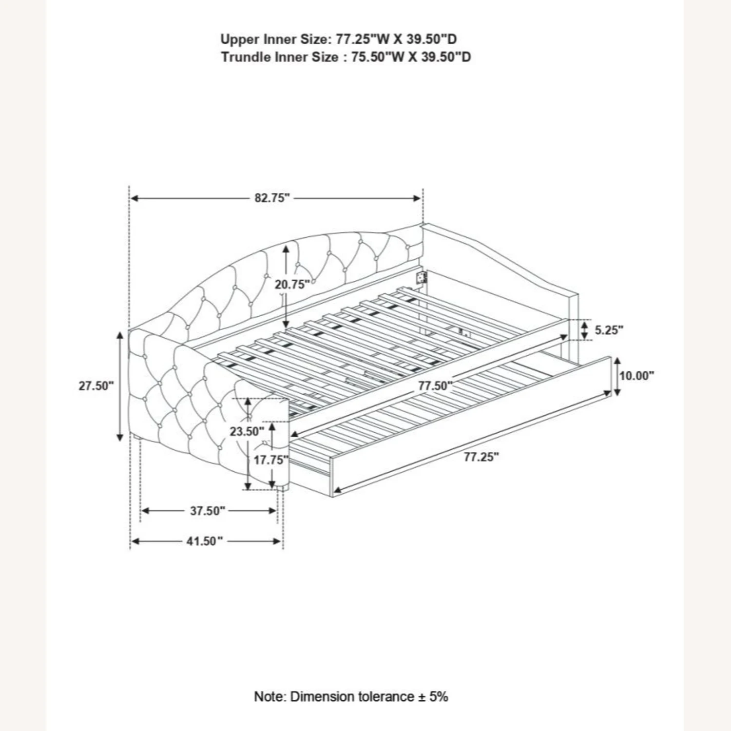 Other Daybed In Taupe Woven Fabric With Pullout Trundle 13 Other Daybed In Taupe Woven Fabric With Pullout Trundle - Image 11