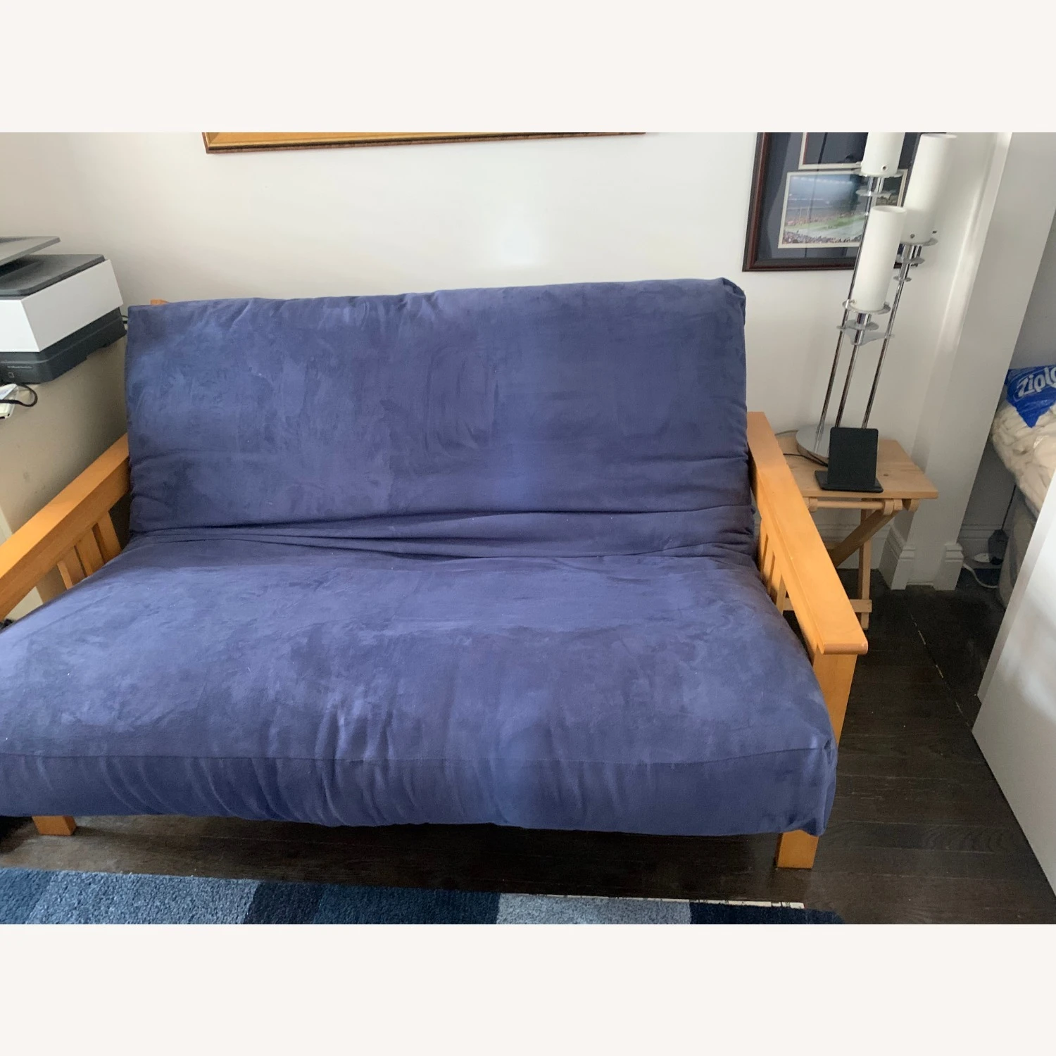 Other Blue Sued-cloth Full-sized Futon 4 Other Blue Sued-cloth Full-sized Futon - Image 2