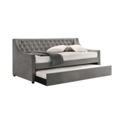 Other Twin Daybed In Grey Velvet W/ Trundle -Home Furnishings Store 1500 1500 frame 0 4855