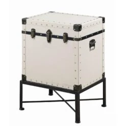 Other Lift Top Accent Cabinet In White W/ Nailhead Accent