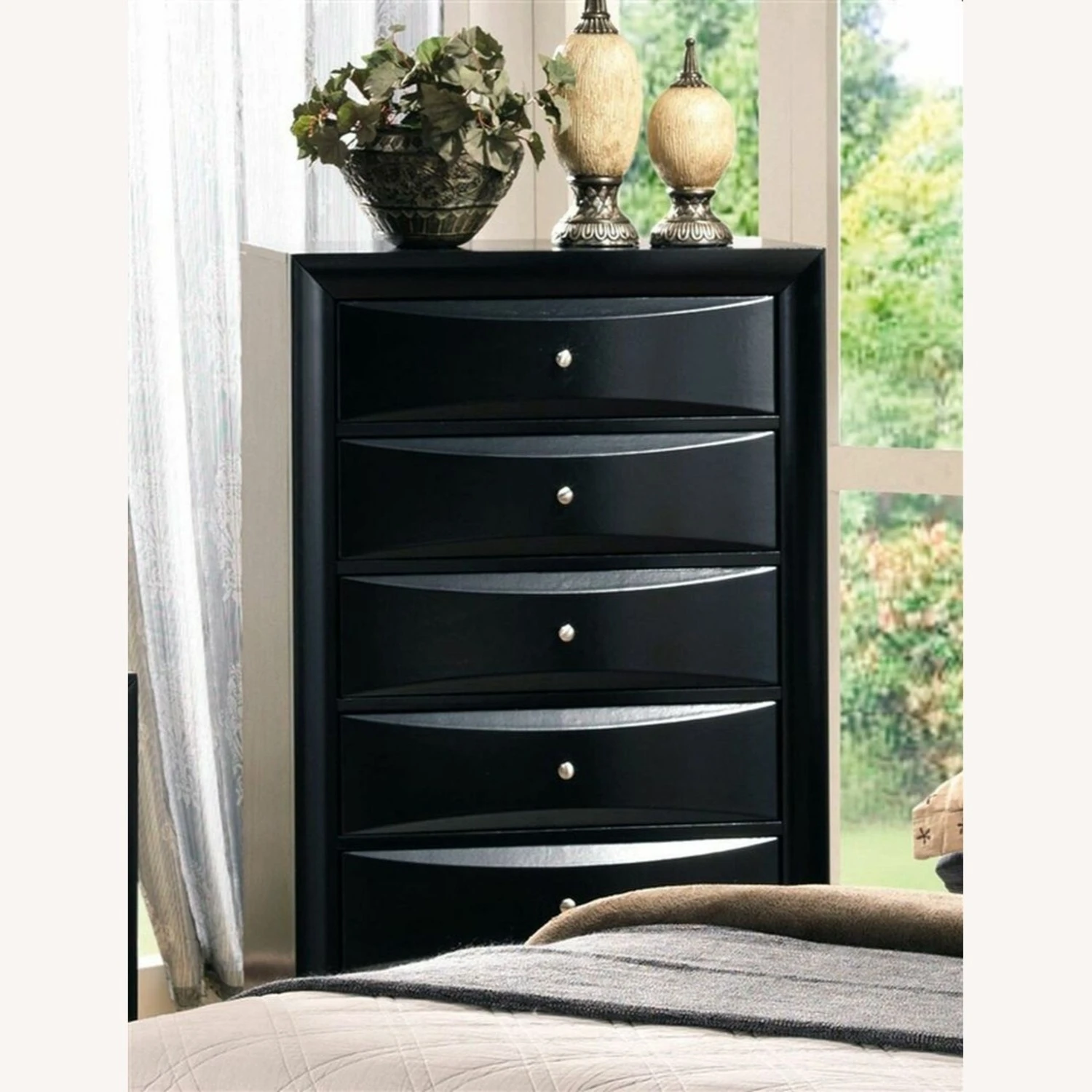 Other Chest In Black Finish W/ Brushed Chrome Knobs 3 Other Chest In Black Finish W/ Brushed Chrome Knobs