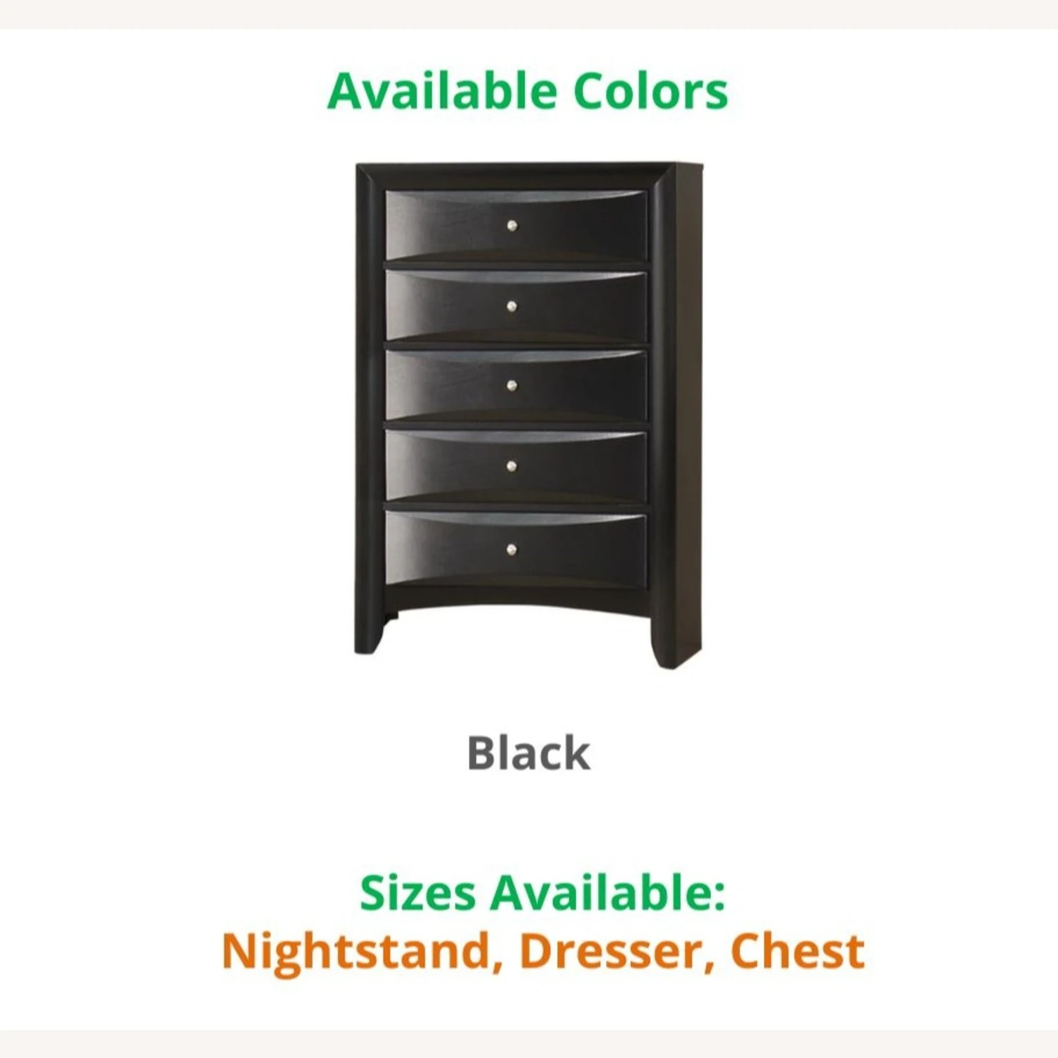 Other Chest In Black Finish W/ Brushed Chrome Knobs 4 Other Chest In Black Finish W/ Brushed Chrome Knobs - Image 2