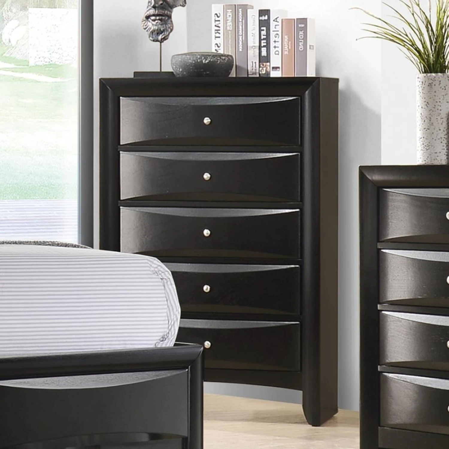 Other Chest In Black Finish W/ Brushed Chrome Knobs 6 Other Chest In Black Finish W/ Brushed Chrome Knobs - Image 4