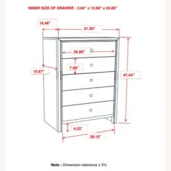Other Chest In Rich Merlot Finish W/ 5 Drawers