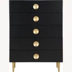 Other Chest In Black Finish W/ Brushed Gold Metal Legs