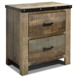 Other Rustic Style Nightstand In Solid Wood Multi-Tonal Finish -Home Furnishings Store 1500 1500 frame 0 5035