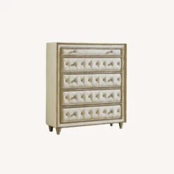 Other Chest In Champagne Wood & Camel Fabric Finish