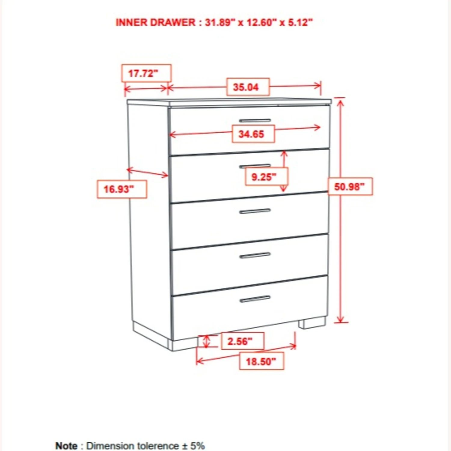 Other Chest In Glossy White W/ Chrome Metal Handles 4 Other Chest In Glossy White W/ Chrome Metal Handles - Image 2