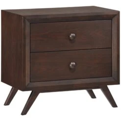 Cappuccino Brown 2 Draw Modern Cool Nightstand -Home Furnishings Store 1500 1500 frame 0 5411