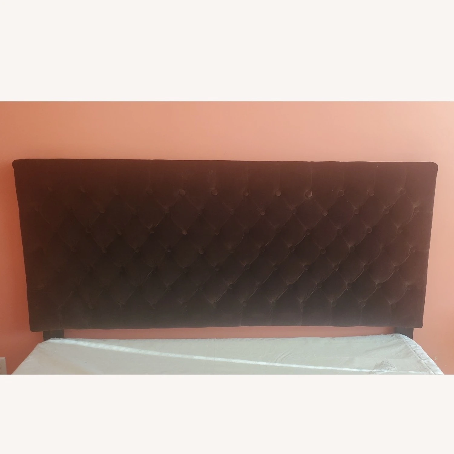Dark Brown Tufted Queen Size Headboard 5 Dark Brown Tufted Queen Size Headboard - Image 3