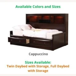 Other Twin Daybed In Cappuccino Finish W Storage