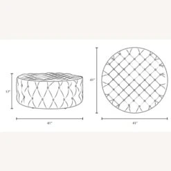 Other Round Ottoman In White Tufted Vinyl Upholstery -Home Furnishings Store 1500 1500 frame 0 575