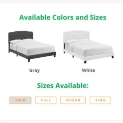 Other Twin Bed In White Button-Tufted Faux Leather Finish