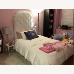 White Patent Leather XL Twin Bed Frame/ Headboard -Home Furnishings Store 1500 1500 frame 0 5829