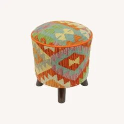 Rustic Handmade Kilim Upholstered Footstool -Home Furnishings Store 1500 1500 frame 0 586