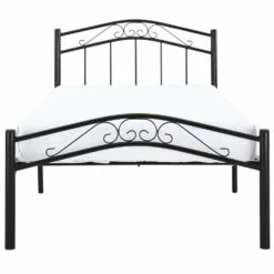 Other Twin Bed In Black Lineal Rail Design Frame Finish