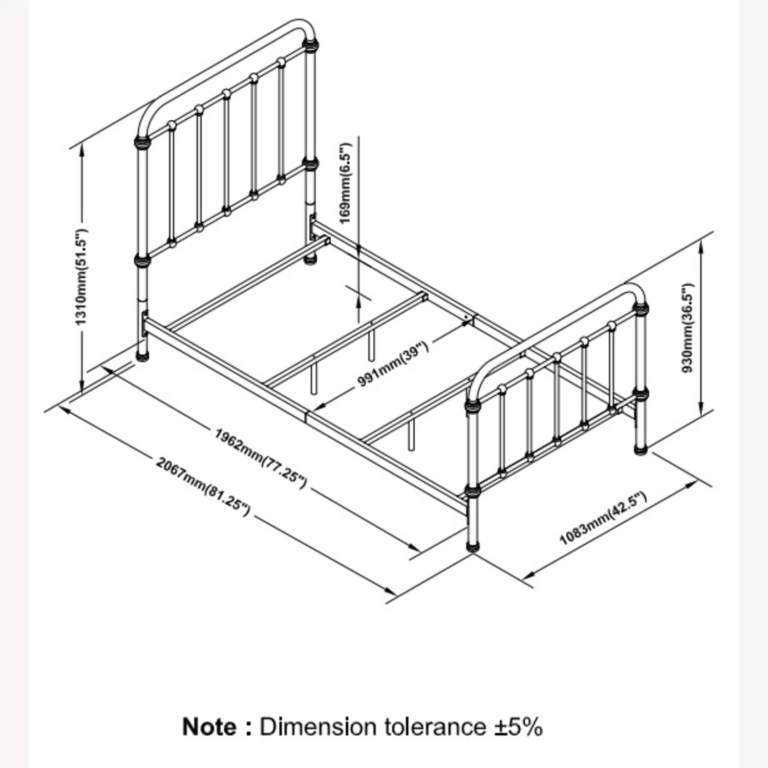 Other Twin Bed In Dark Bronze Metal Finish 4 Other Twin Bed In Dark Bronze Metal Finish - Image 2