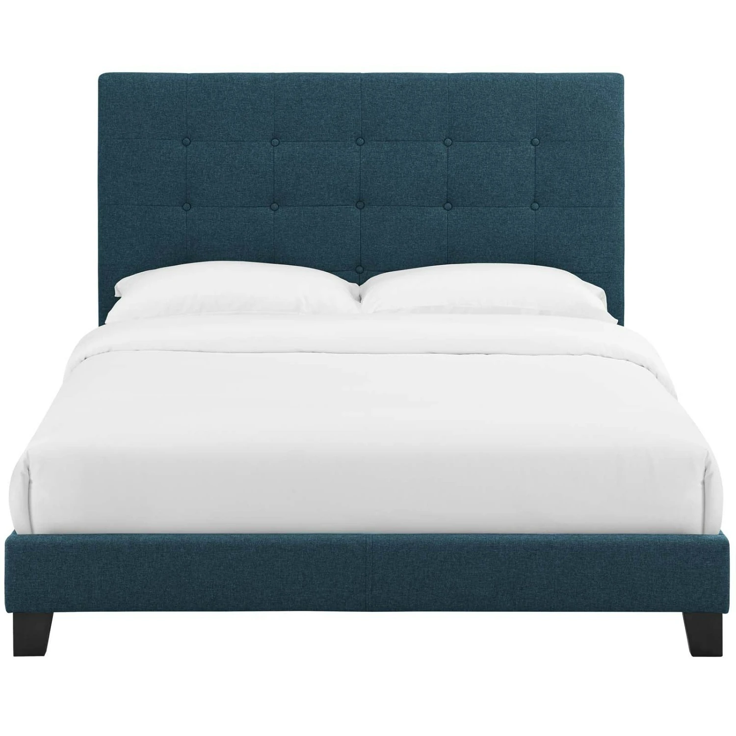 Other Twin Bed In Tufted Upholstered Azure Fabric Finish 7 Other Twin Bed In Tufted Upholstered Azure Fabric Finish - Image 5
