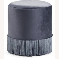 Other Ottoman In Plush Grey Velvet W/ Fringed Tassels -Home Furnishings Store 1500 1500 frame 0 605