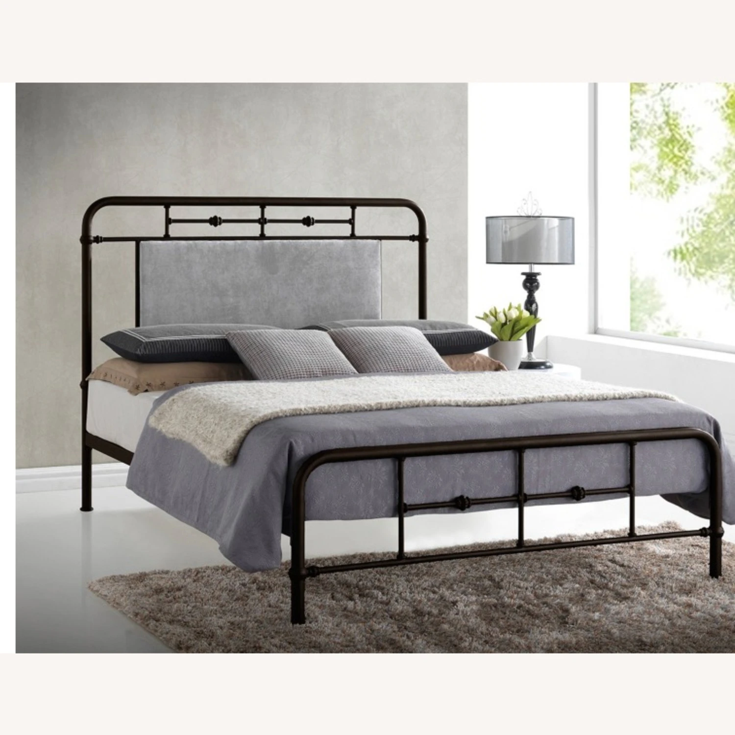 Baxton Studio Nashville Metal Queen Bed 6 Baxton Studio Nashville Metal Queen Bed - Image 4