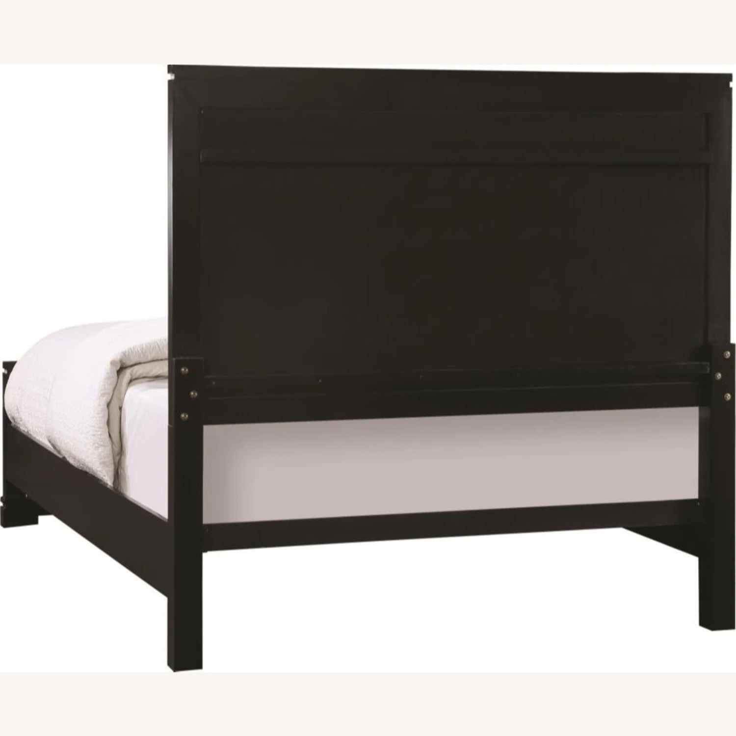 Other Queen Bed In Black Wood W/ Silver Velvet Finish 8 Other Queen Bed In Black Wood W/ Silver Velvet Finish - Image 6