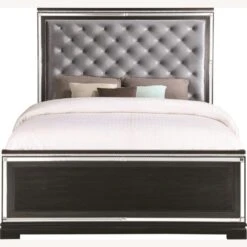 Other Queen Bed In Black Wood W/ Silver Velvet Finish 20 Other Queen Bed In Black Wood W/ Silver Velvet Finish -Home Furnishings Store 1500 1500 frame 0 6147