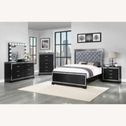 Other Queen Bed In Black Wood W/ Silver Velvet Finish 23 Other Queen Bed In Black Wood W/ Silver Velvet Finish -Home Furnishings Store 1500 1500 frame 0 6150
