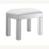Other Vanity Stool In White Leatherette &Mirror Leg Base