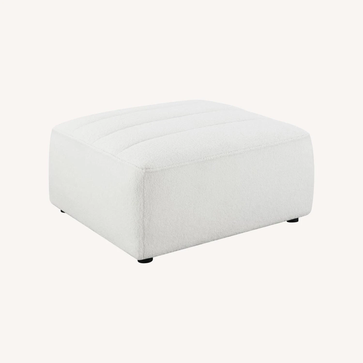 Other Ottoman In Natural Faux Sheep Skin Upholstery 6 Other Ottoman In Natural Faux Sheep Skin Upholstery - Image 4