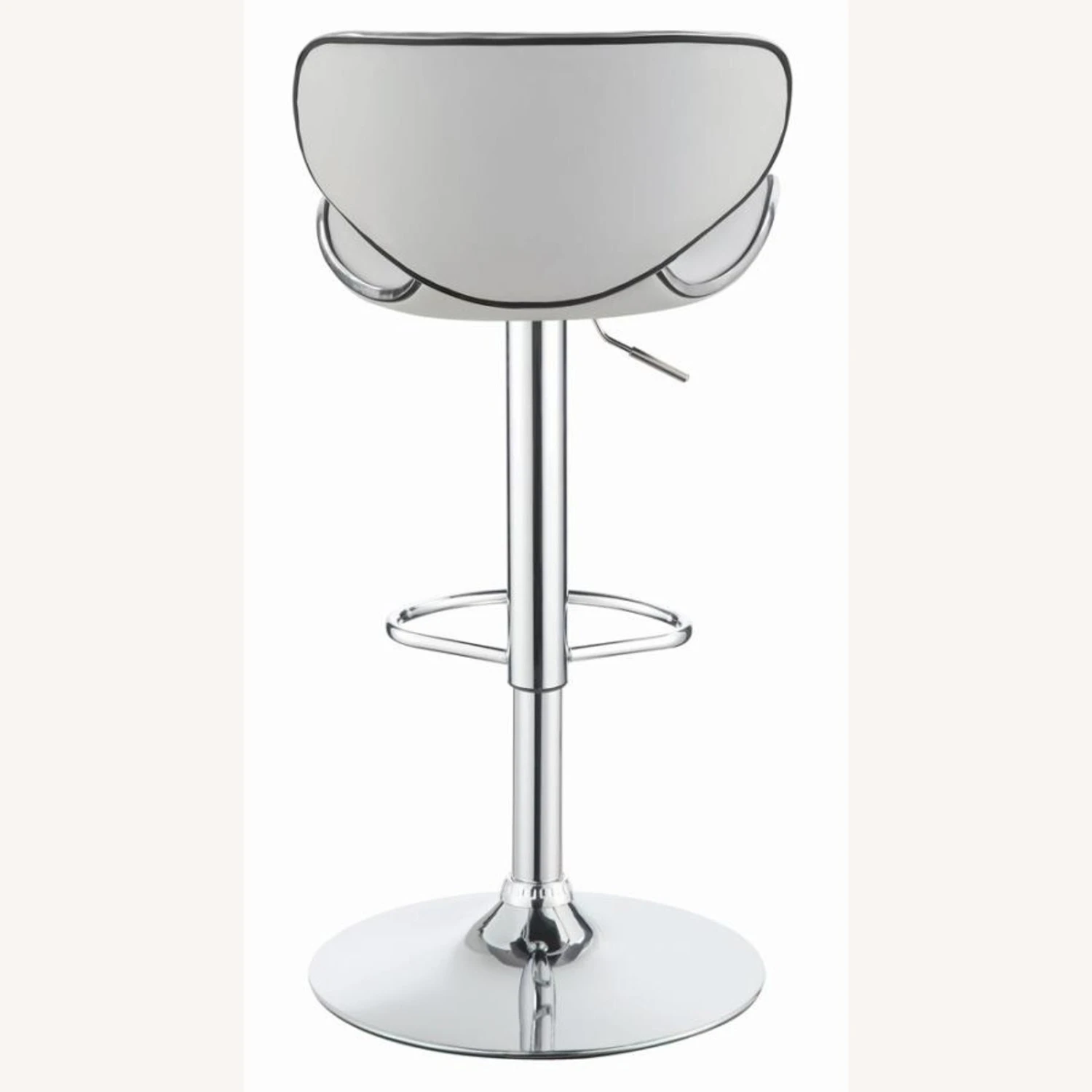 Other Adjustable Bar Stool In White W/ Curved Seat 5 Other Adjustable Bar Stool In White W/ Curved Seat - Image 3