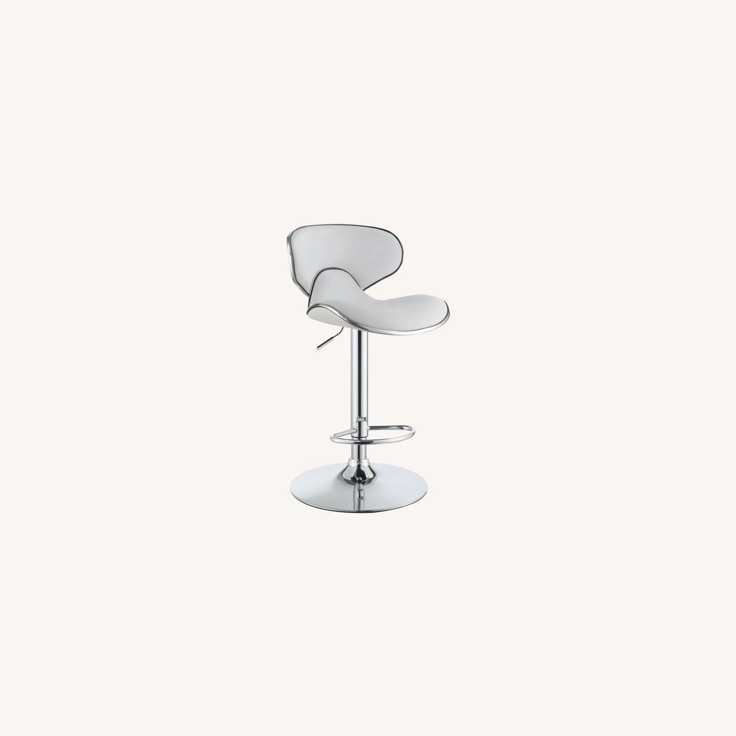 Other Adjustable Bar Stool In White W/ Curved Seat 6 Other Adjustable Bar Stool In White W/ Curved Seat - Image 4