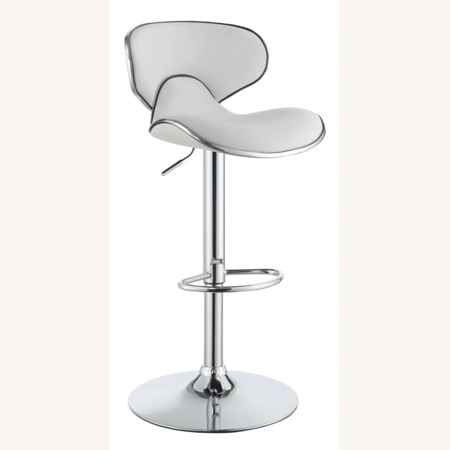 Other Adjustable Bar Stool In White W/ Curved Seat 7 Other Adjustable Bar Stool In White W/ Curved Seat - Image 5