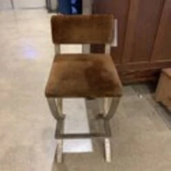 Velvet Upholstered Metal Bar Counter Stool