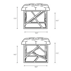 Other Ottoman In Gray Velvet W/ Stainless Steel Base -Home Furnishings Store 1500 1500 frame 0 634