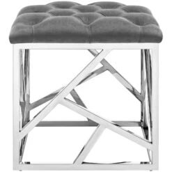 Other Ottoman In Gray Velvet W/ Stainless Steel Base -Home Furnishings Store 1500 1500 frame 0 636