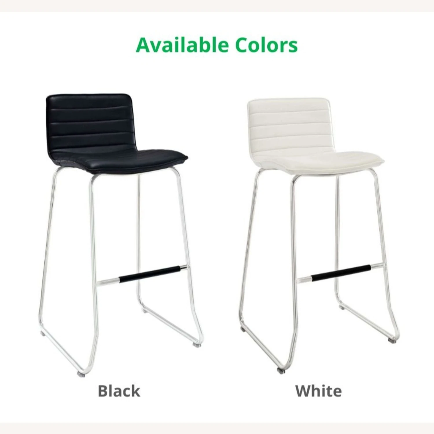 Other Bar Stool In White W/ Stainless Steel Base Finish 6 Other Bar Stool In White W/ Stainless Steel Base Finish - Image 4