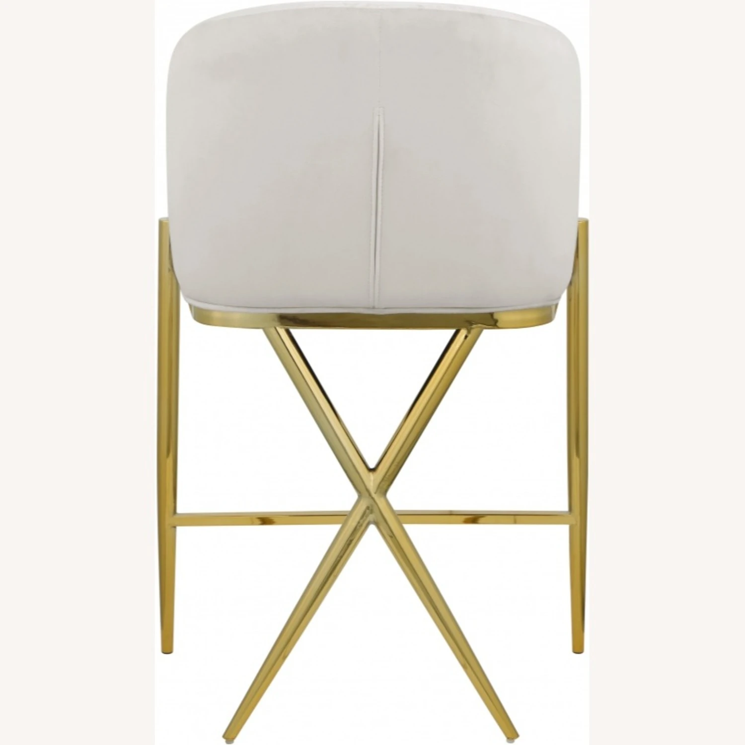 Other Counter Stool In Cream Velvet W/ Gold Metal Legs 6 Other Counter Stool In Cream Velvet W/ Gold Metal Legs - Image 4