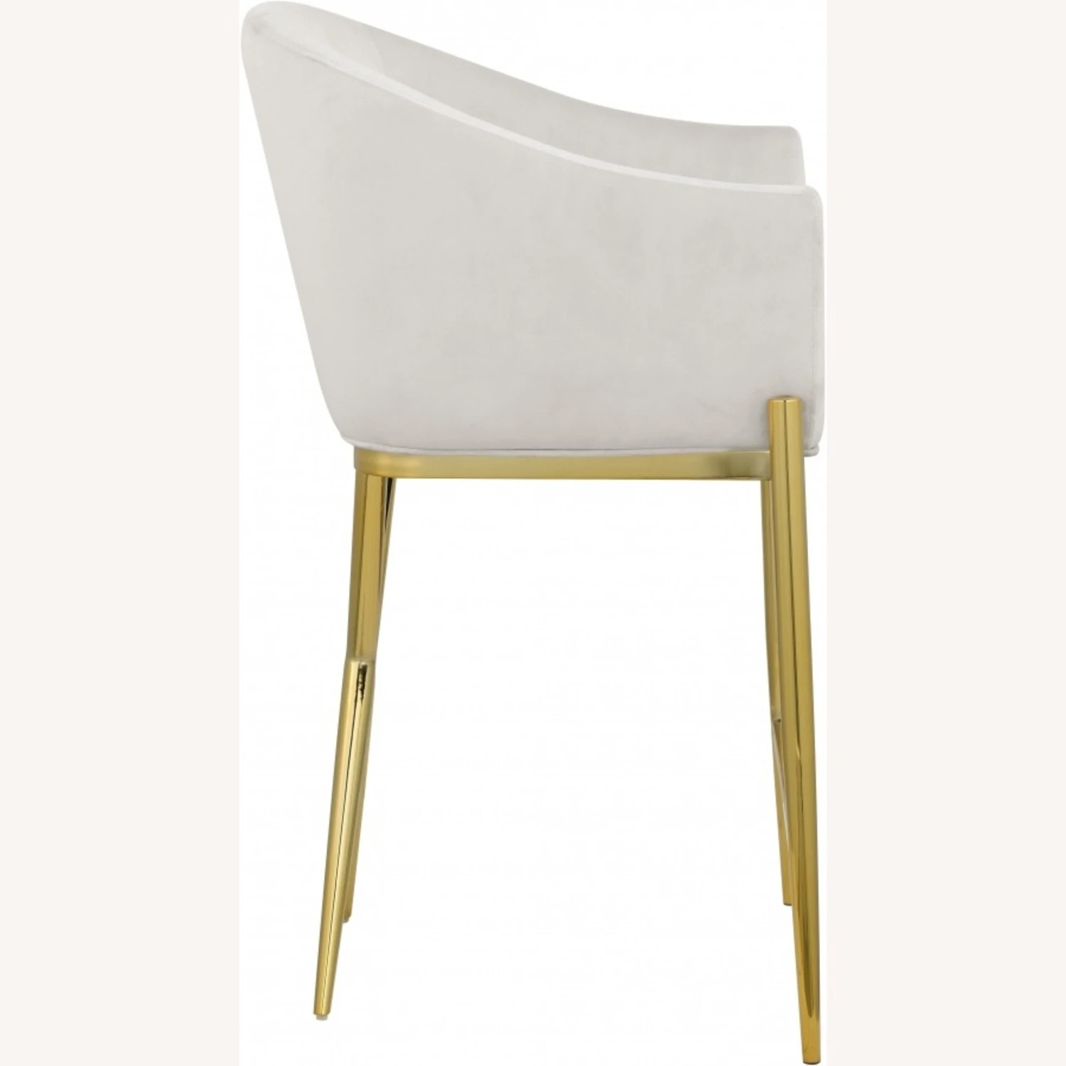Other Counter Stool In Cream Velvet W/ Gold Metal Legs 7 Other Counter Stool In Cream Velvet W/ Gold Metal Legs - Image 5
