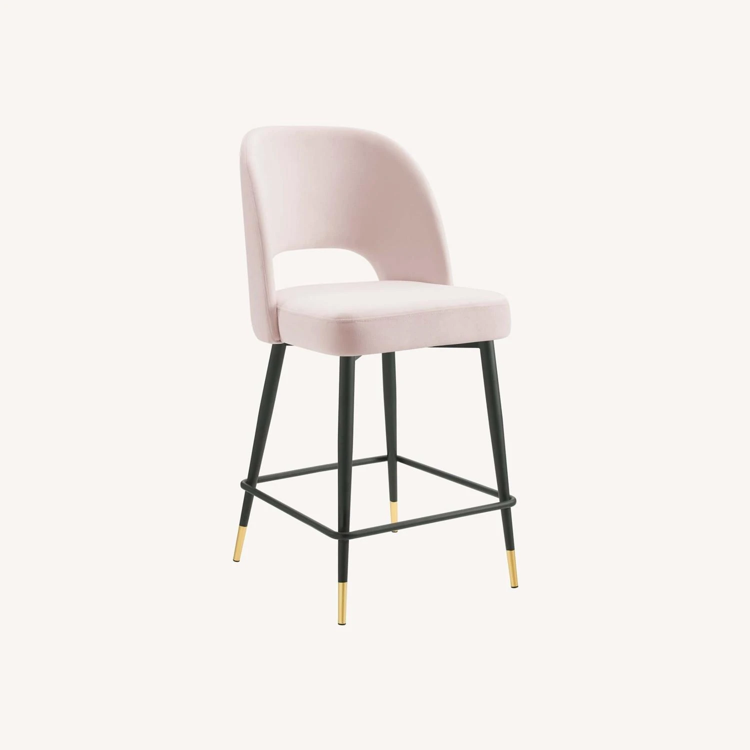 Other Counter Stool In Pink Velvet With Black & Gold Legs 3 Other Counter Stool In Pink Velvet With Black & Gold Legs