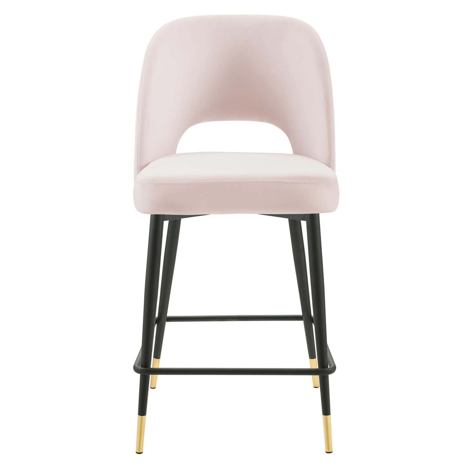 Other Counter Stool In Pink Velvet With Black & Gold Legs 6 Other Counter Stool In Pink Velvet With Black & Gold Legs - Image 4